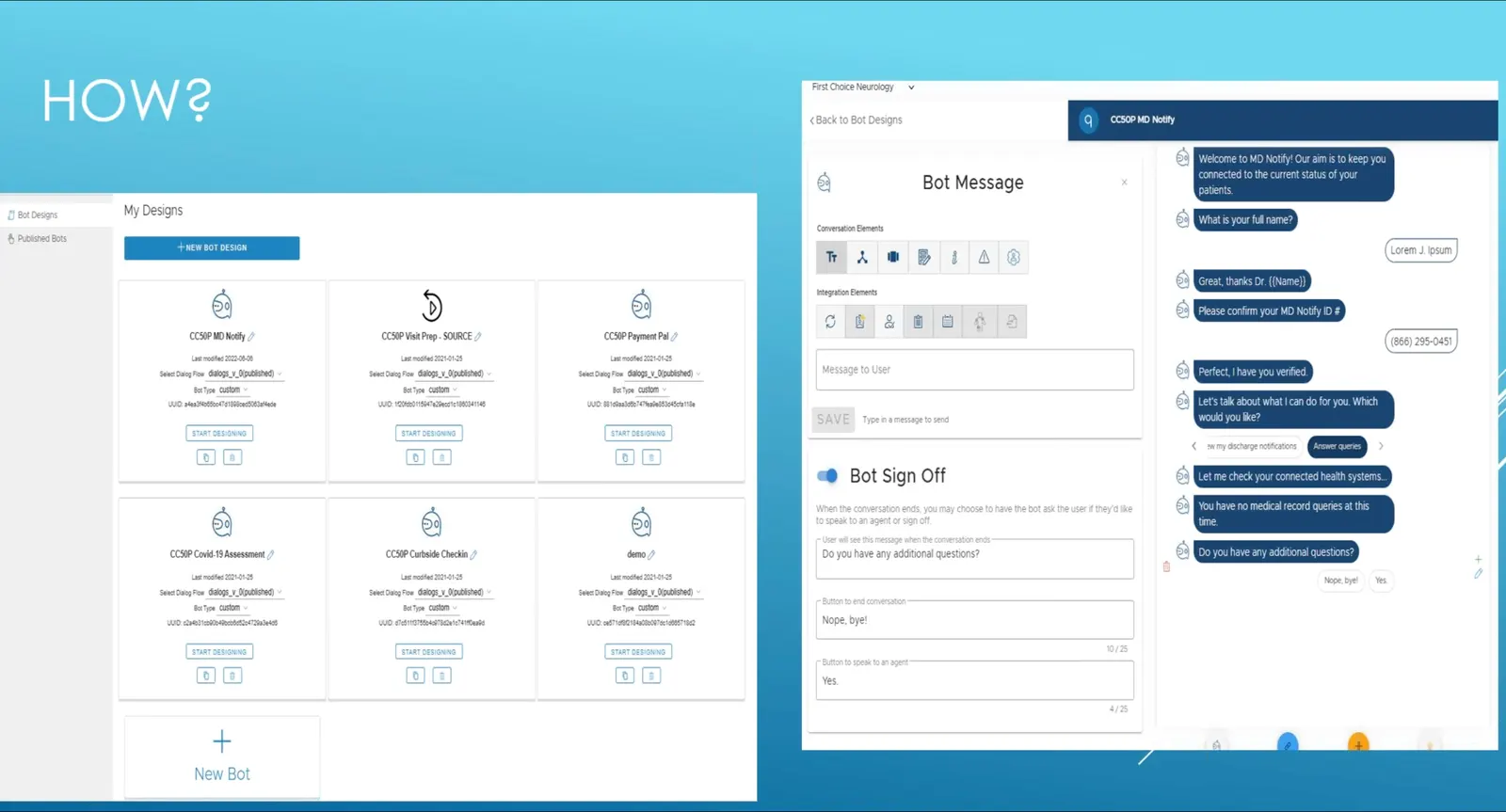 FCN Healthcare Chatbot workflow