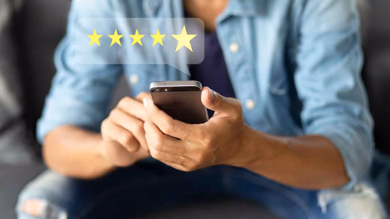 a person giving a five star rating for the chatbot they just used