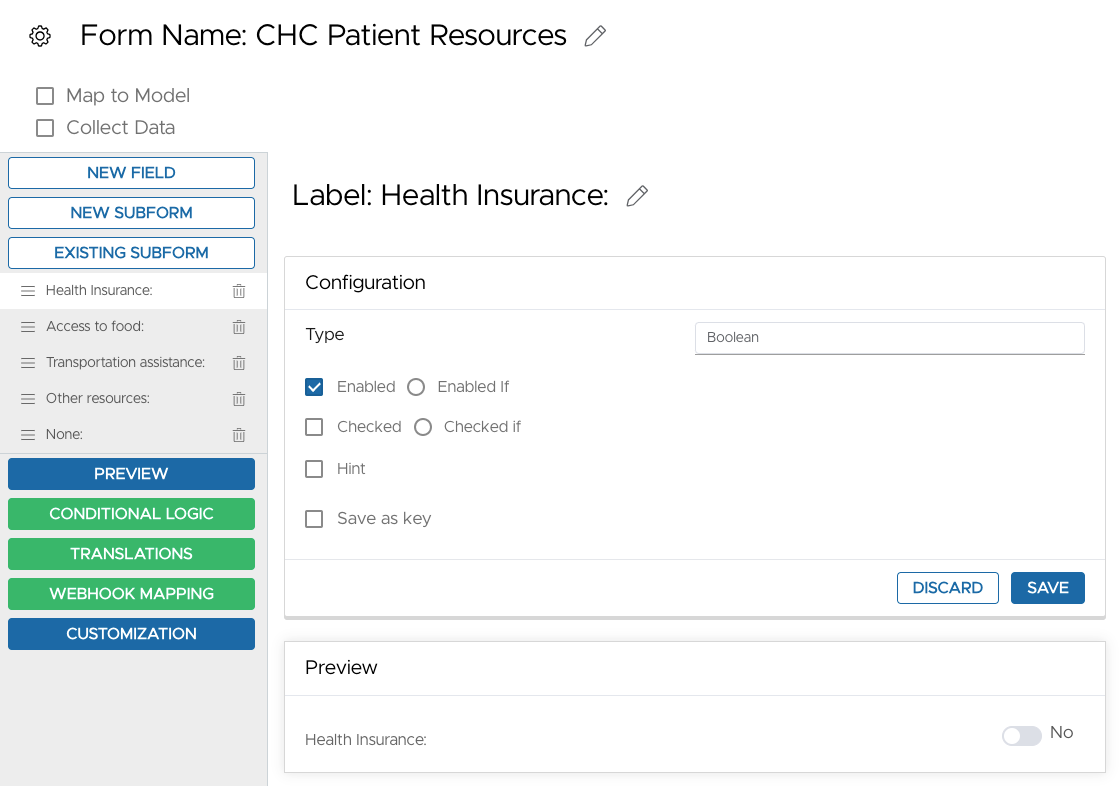 Screenshot of a HIPAA-Compliant Form Builder
